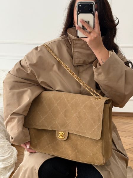 Chanel Maxi Flap Bag 38, бежева SUM.NAT-19.1 фото
