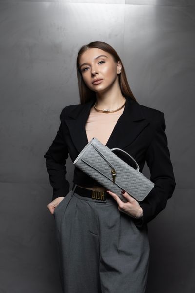 DANIELLA BAG, гладка шкіра, сіра